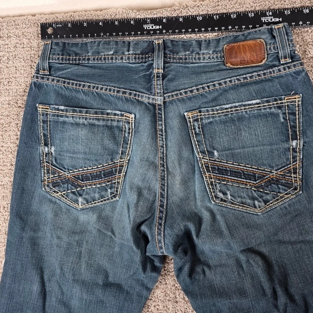 BKE Fulton Mens Bootcut Jeans Blue Denim Size 30x32 Distressed Pocket Details - Picture 9 of 10